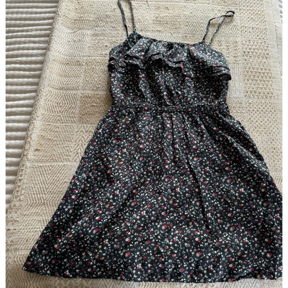 Jack Wills Silk Ditsy Floral Ruffle Dress